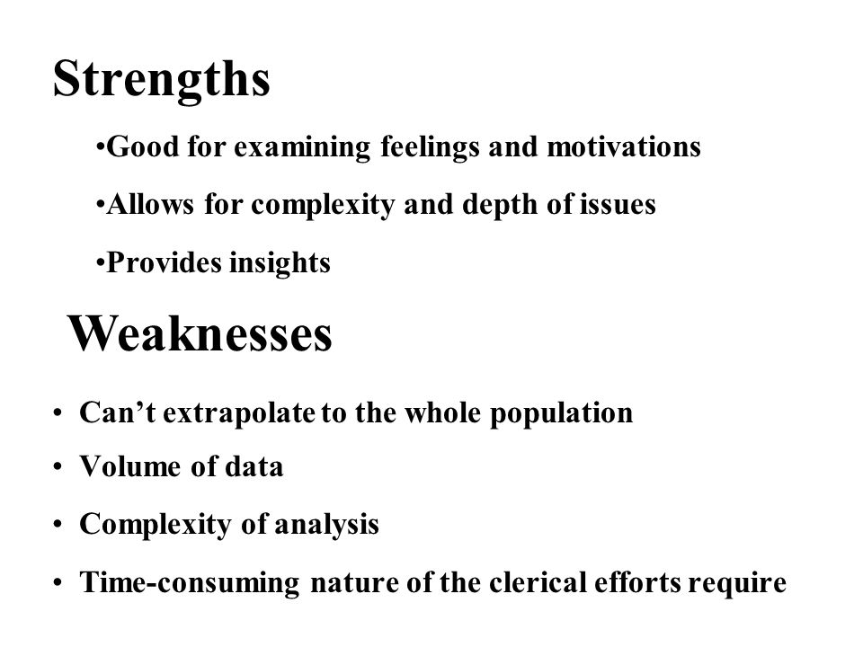 Strength & Weakness of Quantitative Research